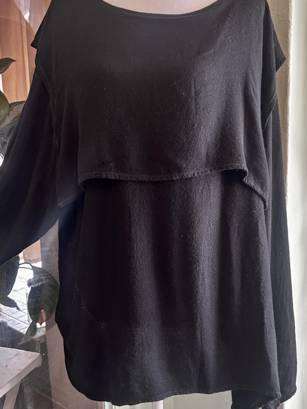 Vintage Moroccan cotton rayon double flap tunic